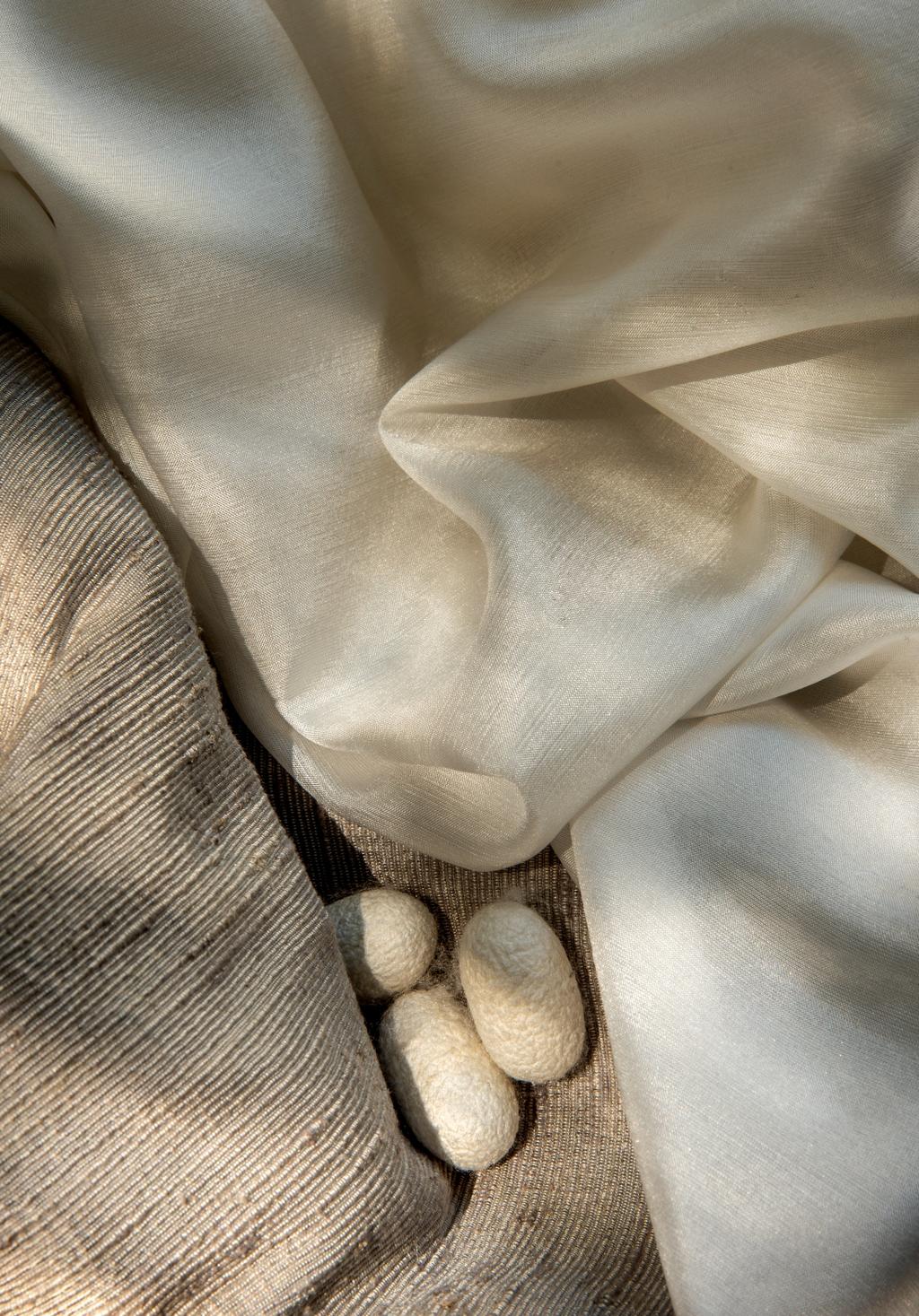 SEDA Fibra sempre associada à so sticação e à nobreza, a seda possui um toque que acaricia e nos traz para o aconchego do ambiente.