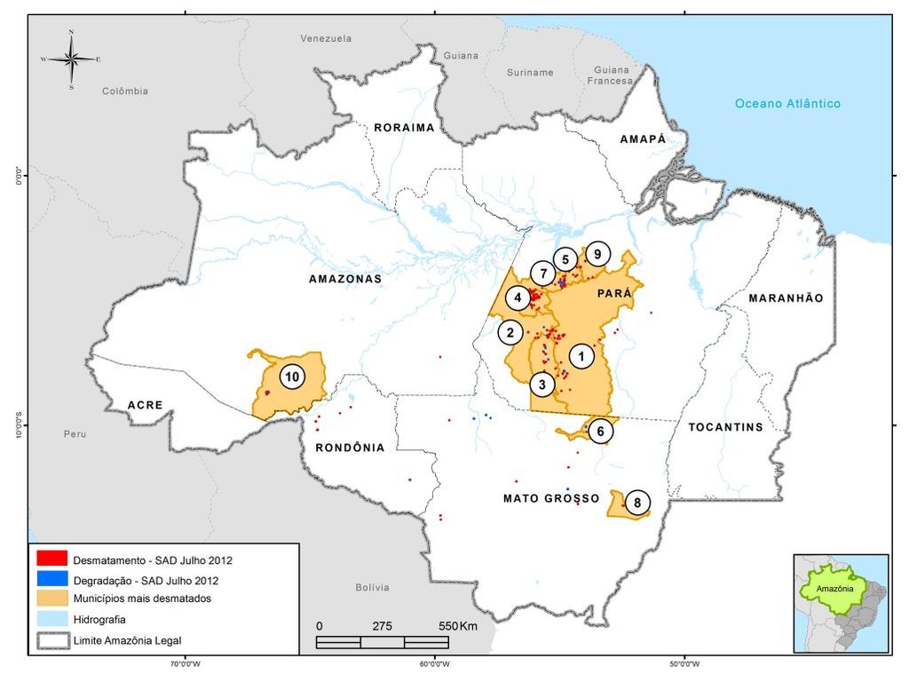 desmatados foram Altamira (PA), Itaituba (PA) e Novo Figura 10.