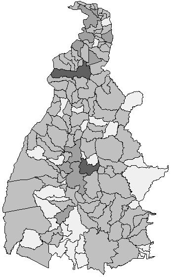 16 Fonte dos dados: Sistema Nacional de agravos de Notificação (SINAN), SESAU-TO. Figura 2 Distribuição dos casos de sífilis congênita por município do Tocantins entre os anos 2007 e 2015.