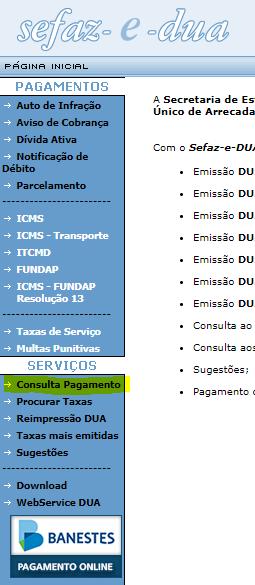 A seguinte tela será apresentada: Você