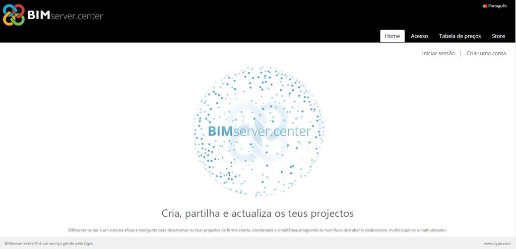 17 4.5. "BIMserver.center". Soluções de alojamento BIM para projetos Fig. 4.2 BIMserver.