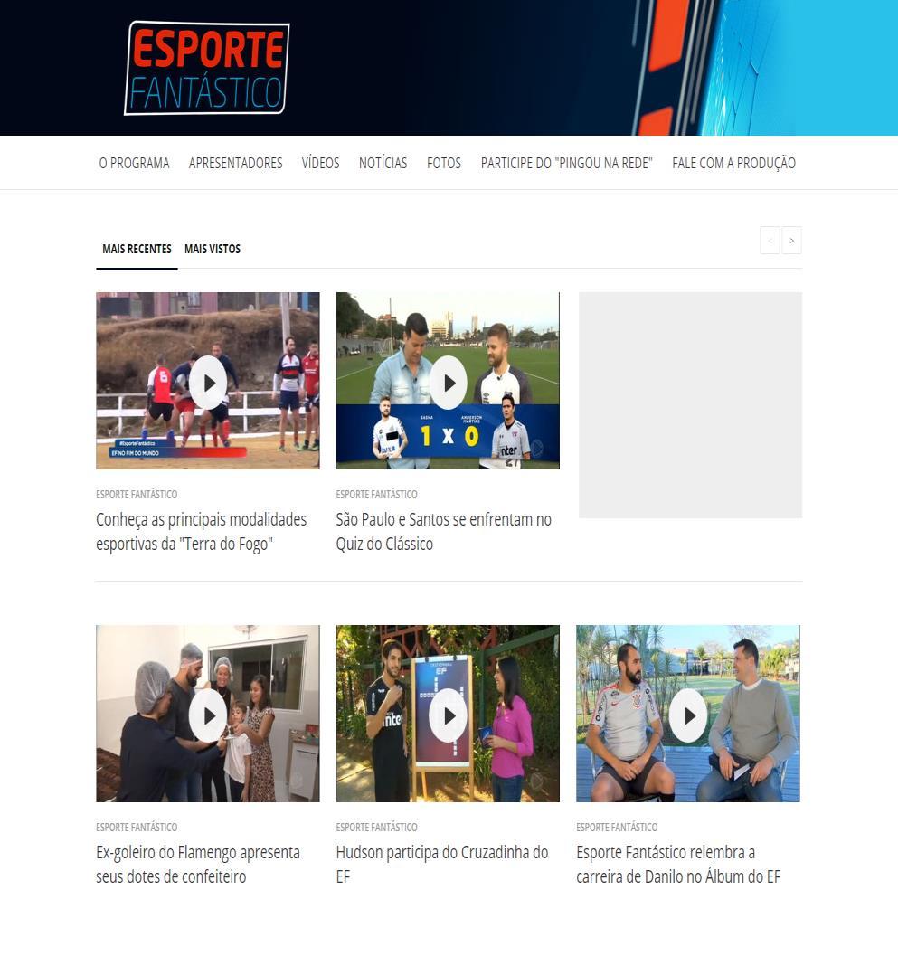 Patrocínio Mensal Site Esporte Fantástico + R7 Esportes - Super Banner / Island - Galeria de Fotos Redes Sociais -