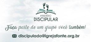 Infantil 18h00 - Culto 18h00 - Escola Bíblica de Adultos CONTRIBUIÇÕES Contas para depósito de dízimos e ofertas CNPJ 58.