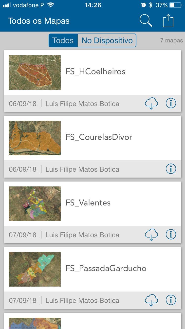 Arcgis Collector Menu de geral do mapa Liga/desliga Zoom com posicionamento GPS Menu