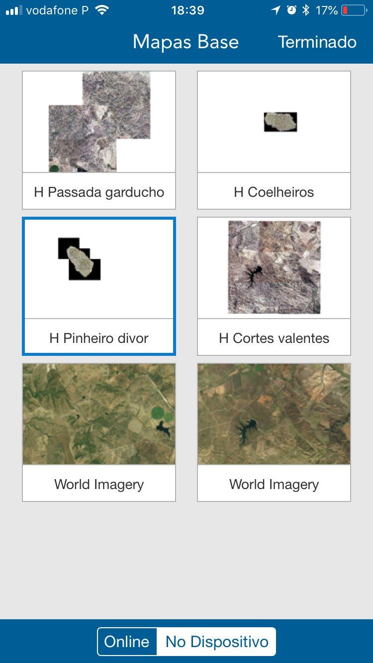 ecrã ou com a utilização do GPS Separador fundo do mapa Eliminar