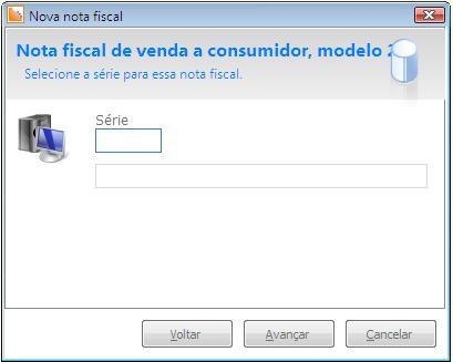 3. Selecione a série da nota fiscal desejada e clique no botão