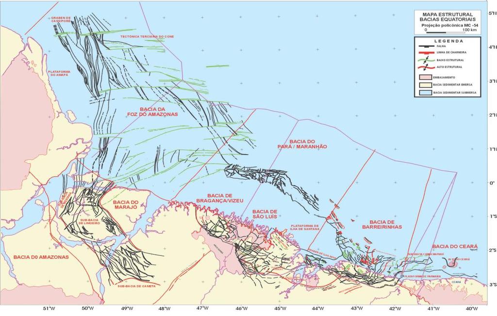 19 Figura 1: Mapa de localização mostrando as bacias da Margem Equatorial brasileira, com as principais feições estruturais.