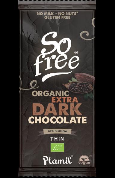 Chocolate branco orgânico 70g - sem glúten Chocolate Negro extra orgânico 80g - sem glúten Uma