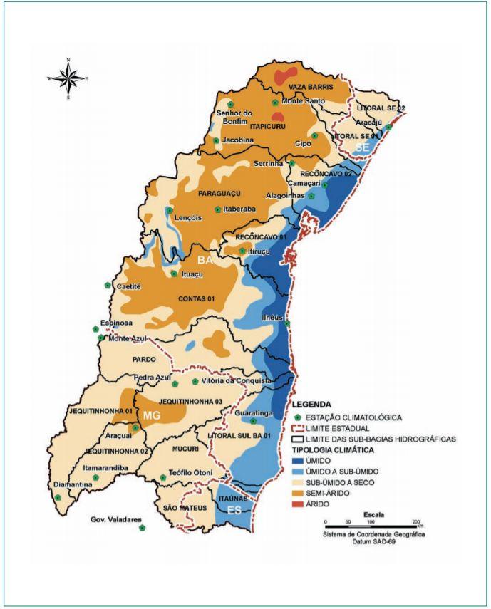 Figura 2 Tipologia Climática O clima úmido localiza-se principalmente em uma faixa a leste da região junto ao litoral.