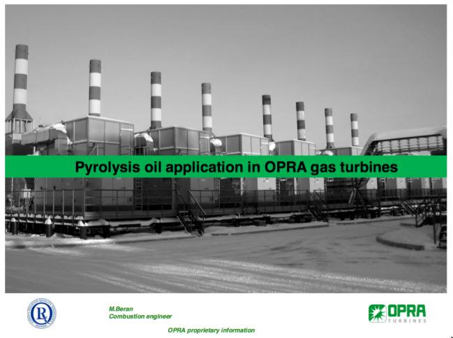 Figura 9. Turbina OPRA para bio-óleo e GNC. Fonte: OPRA (2015).