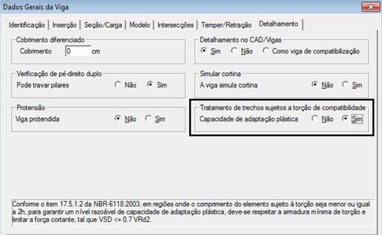 trecho de viga possui essa relação de dimensões (compr.