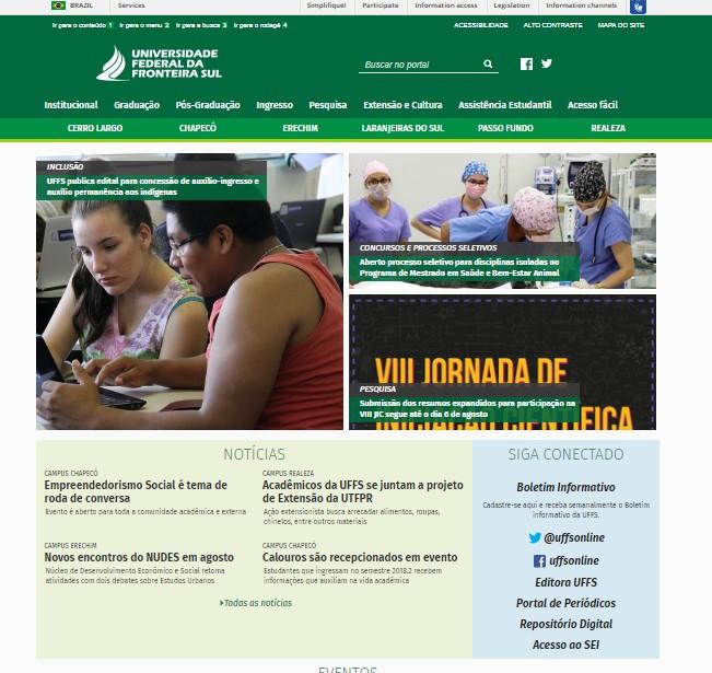 1 MANUAL MP0210 AFASTAMENTO PARA ATIVIDADES EXTERNAS DOCENTES V.1 17/08/18 Na página institucional da UFFS, você consegue acesso ao SEI, conforme a seta vermelha abaixo.