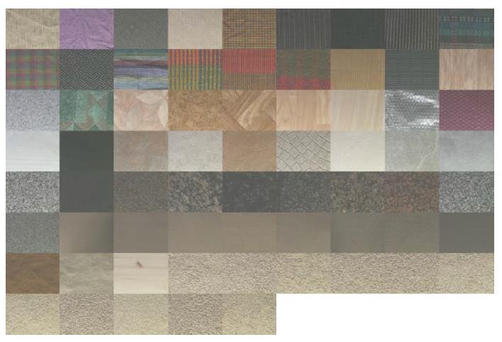 Figura 4: Processo de geração do vetor de características do descritor OCLMP. uma luz CIE A incandescente 2856 K. Cada textura é subdividida em 20 amostras de 128 x 128 pixels, gerando 1360 amostras.