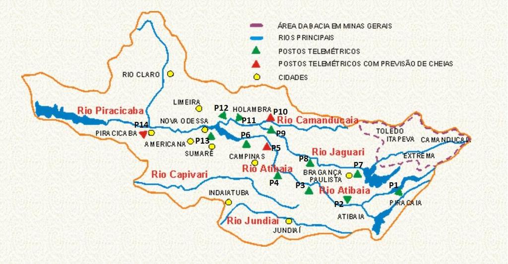 DADOS DE FLUVIOMETRIA E VAZÃO Mapa das Bacias