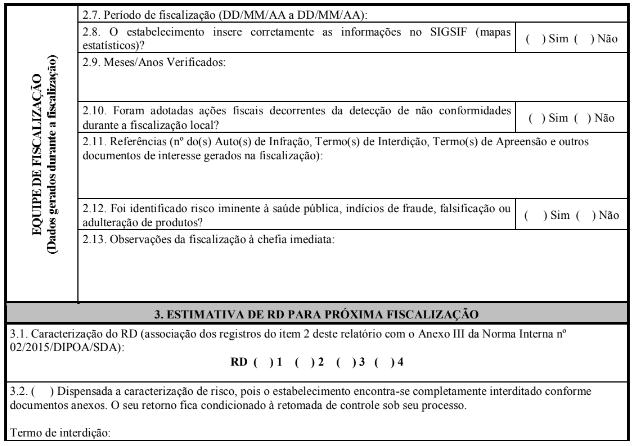 PARTE III RELATÓRIO DE CARACTERIZAÇÃO DO RISCO ASSOCIADO AO DESEMPENHO DO ESTABELECIMENTO (RD) N XXX/SIF OU ER-UF/AA Conforme Anexo IV da Norma Interna n 02/DIPOA/SDA/2015 A