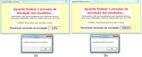 Ao se clicar em Realizar nova simulação, abrirá a janela ilustrada na Figura 22a, que ficará visível até que todo o processo de simulação seja concluído (Figura 22b).