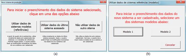 4 GestFrut_Ameixa: Sistema para Avaliações Econômico-financeiras da Produção de Ameixa Após digitar o nome do novo sistema, abrese a janela ilustrada na Figura 5a.