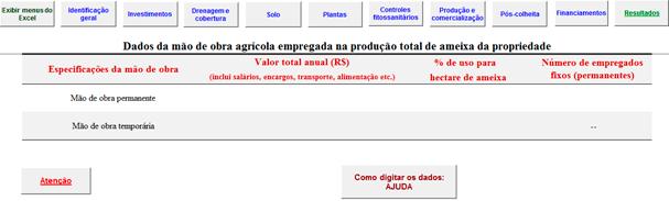 GestFrut_Ameixa: Sistema para Avaliações Econômico-financeiras da Produção de Ameixa 7 Fig. 11. Ilustração da tela de mão de obra para o caso de propriedade empresarial.