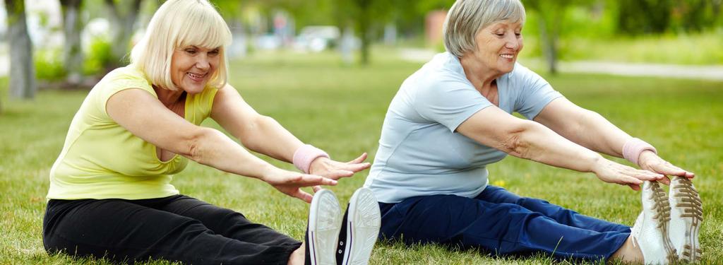 Atividade física A atividade física é muito importante para manter a independência, aumentar a força muscular e ganhar equilíbrio para reduzir o risco de queda.