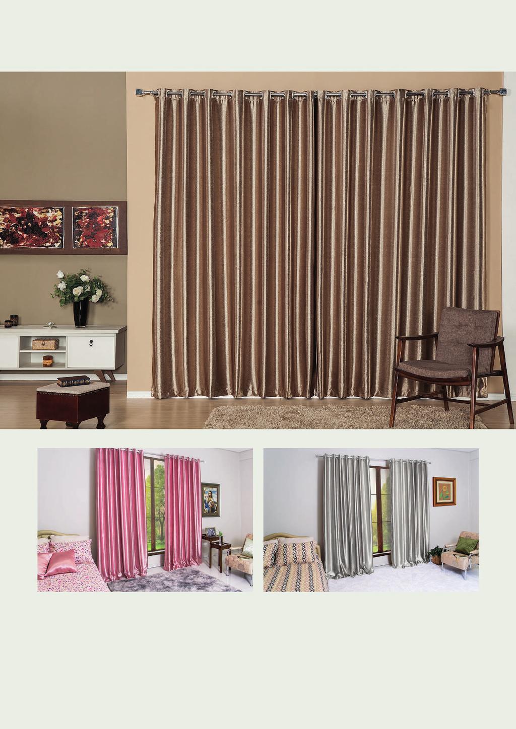 Cortina Blackout Lúmen Bronze Código Altura Largura 488 489 11043 1,80 m 2,50 m 2,50 m 2,64 m 3,84 m 5,44 m Rosê 2 partes 1,80 x