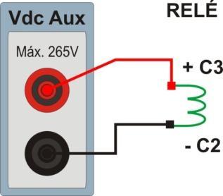 1. Conexão do relé ao CE-600X Sequencia para testes do relé IRV no software Rampa No apêndice A-1 mostram-se as designações dos terminais do relé. 1.
