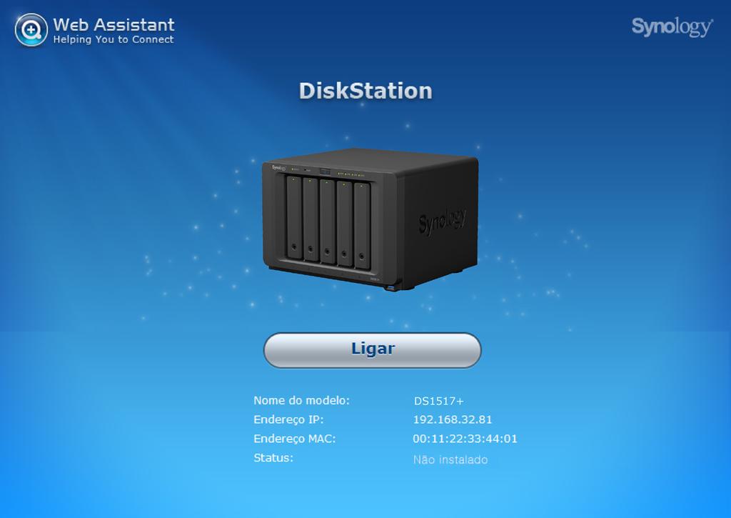 Capítulo Instalar o DSM na DiskStation 3 Após a conclusão da configuração de hardware, instale o DiskStation Manager (DSM) - sistema operativo da Synology, baseado num navegador - na sua DiskStation.