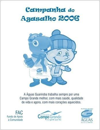 Os kits de agasalhos são entregues com um folheto da Águas Guariroba.