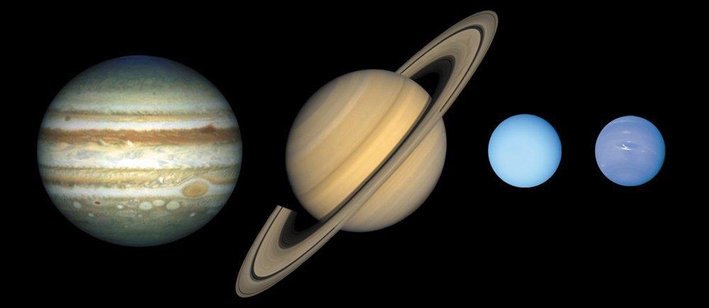 Planetas jovianos Júpiter Urano