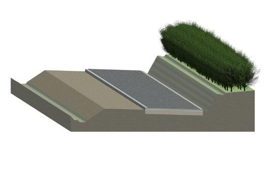 Pavimentos rodoviários flexíveis em Angola. Caracterização e aplicação de metodologias BIM. Figura 5.20 Representação 3D do modelo do pavimento.