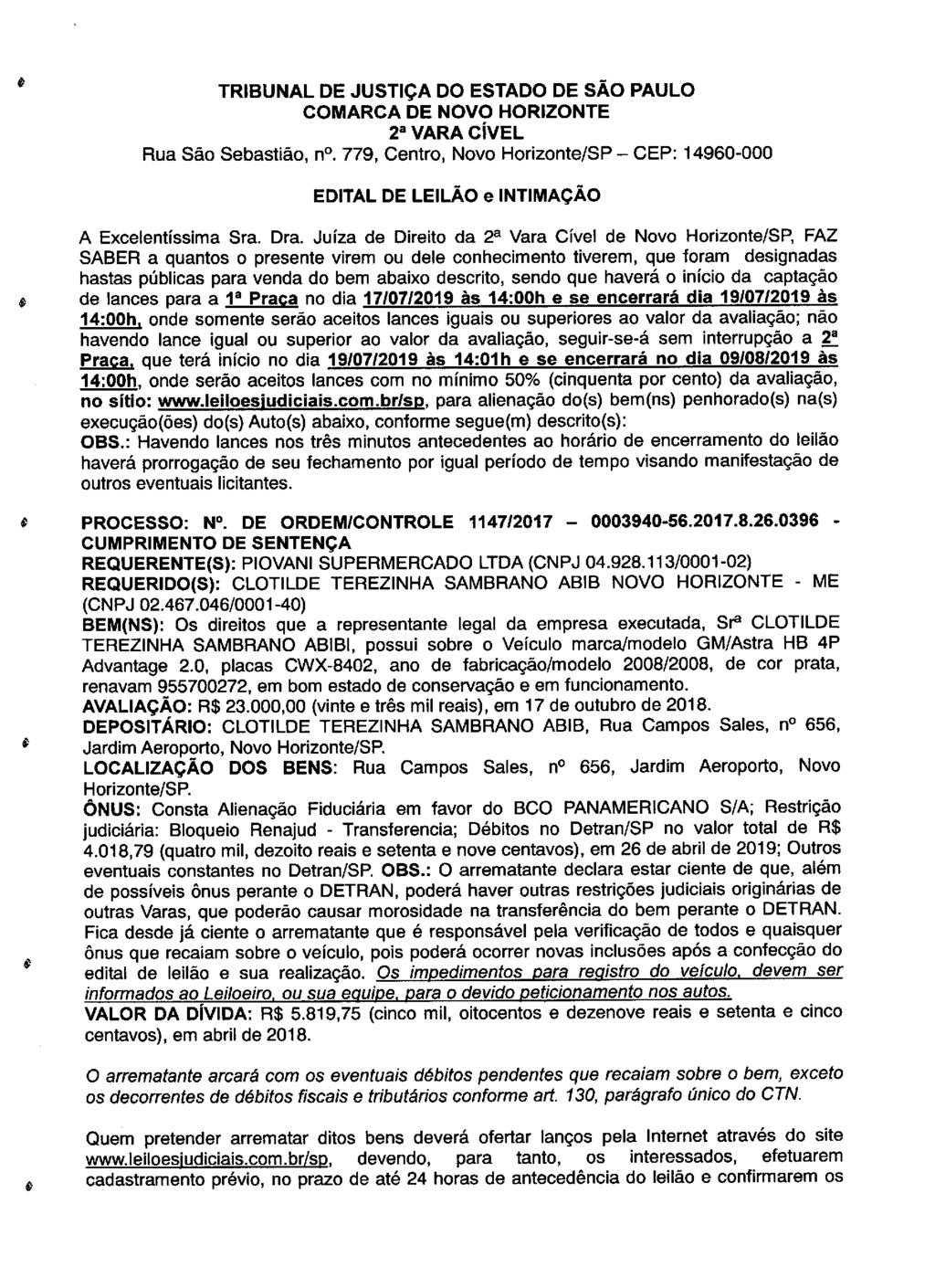 fls. 100 Este documento é cópia do original, assinado digitalmente por LUZIA REGIS DE OLIVEIRA DUARTE, liberado nos autos em 08/05/2019 às 15:14.