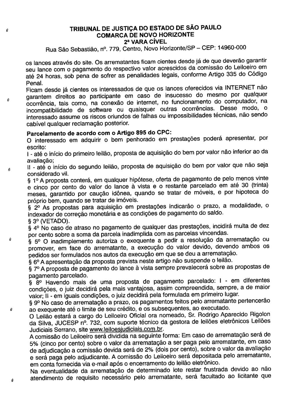fls. 137 Este documento é cópia do original, assinado digitalmente por LUZIA REGIS DE OLIVEIRA DUARTE, liberado nos autos em 05/06/2019 às 16:27.