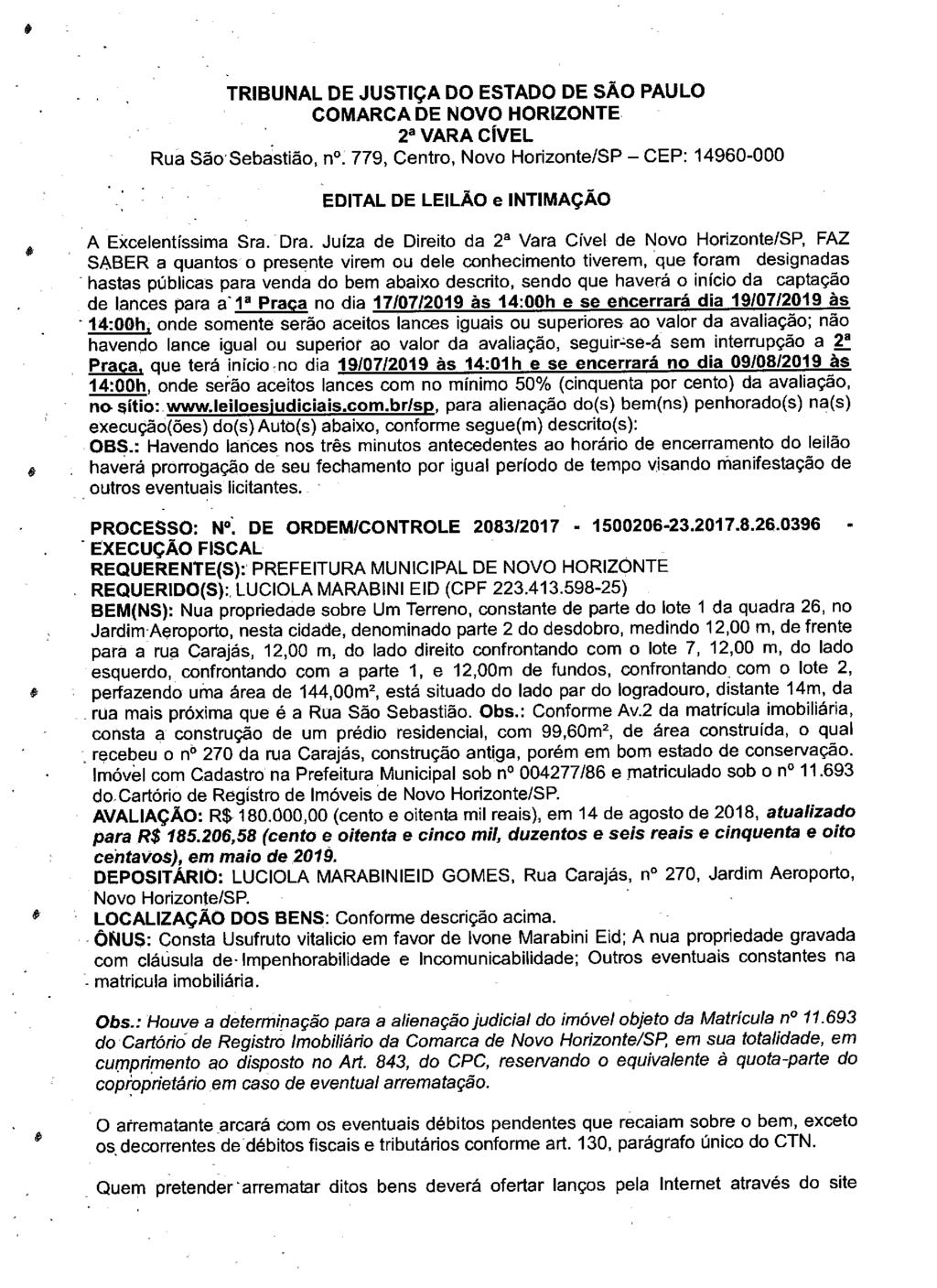 fls. 70 Este documento é cópia do original, assinado digitalmente por LUZIA REGIS DE OLIVEIRA DUARTE, liberado nos autos em 19/06/2019 às 13:09.