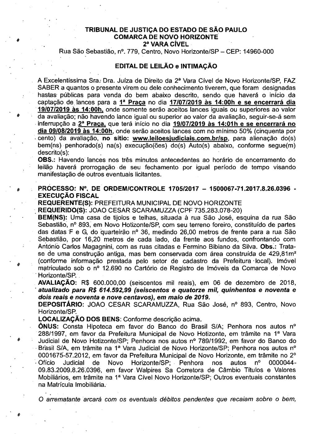 fls. 161 Este documento é cópia do original, assinado digitalmente por VALERIA THEREZINHA DE FREITAS, liberado nos autos em 19/06/2019 às 11:58.