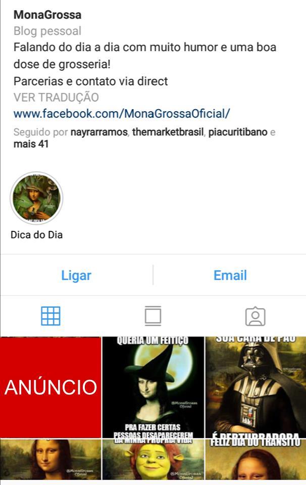 Tipos de Mídia - Postagem Instagram Anúncio feito na