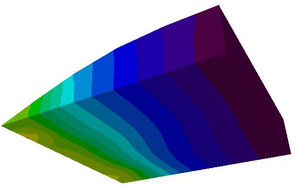 0 m na face representada por xmax; Tempo total de simulação: 60 min; Método iterativo (não linear): Picard; Análise realizada em regime transiente. A Figura 4.