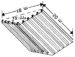 Cálculo de quantidades A quantidade de telhas será : número número de telhas N = x de x em cada filas fila número de águas N = 2 x 51 x 2 = 204 telhas Peso das telhas : Figura 34.