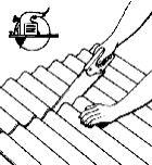 Use a metade de uma telha para iniciar a segunda fiada, como forma de se evitar quatro sobreposições.