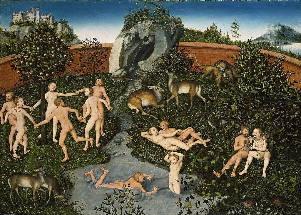 A Idade de ouro, de Lucas Cranach, o Velho Fonte: https://commons.wikimedia.