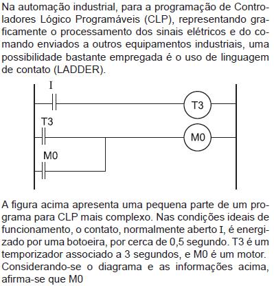 8) a) é energizado imediatamente após I e desliga 3 s depois da partida. b) liga 3 s após a energização de I e desliga 3 s depois de sua partida.