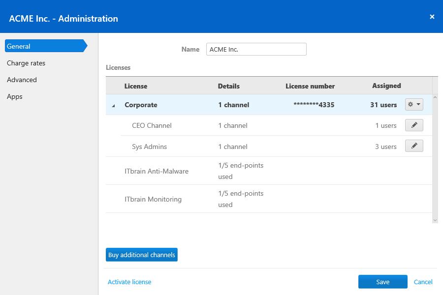 5 Perfil da empresa Gerenciar canais TeamViewer das licenças de sua empresa. Exemplo: Você quer assegurar que a equipe de suporte de TI possa sempre estabelecer uma conexão.