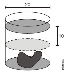 Ciências da Natureza e 15.(IFAL/2011) Arquimedes, para achar o volume de um objeto de forma irregular, mergulhou-o num tanque cilíndrico circular reto contendo água.
