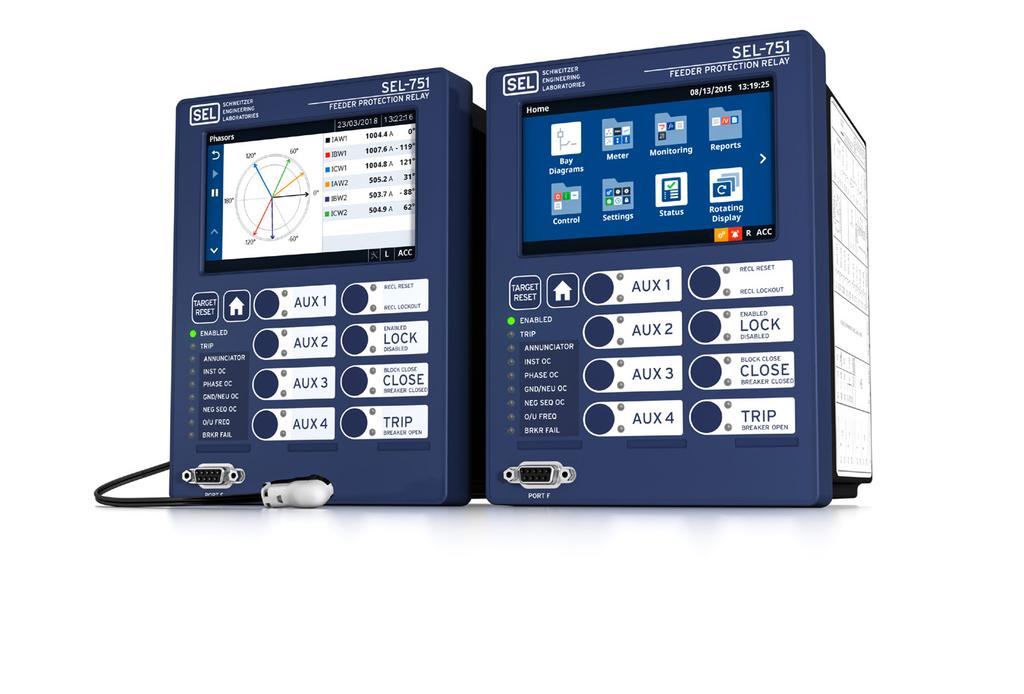 SEL-751 Relé de Proteção de Alimentadores Proteção de Neutro Sensível (SEF) Melhore a proteção contra faltas à terra com a entrada de neutro de 200 ma.