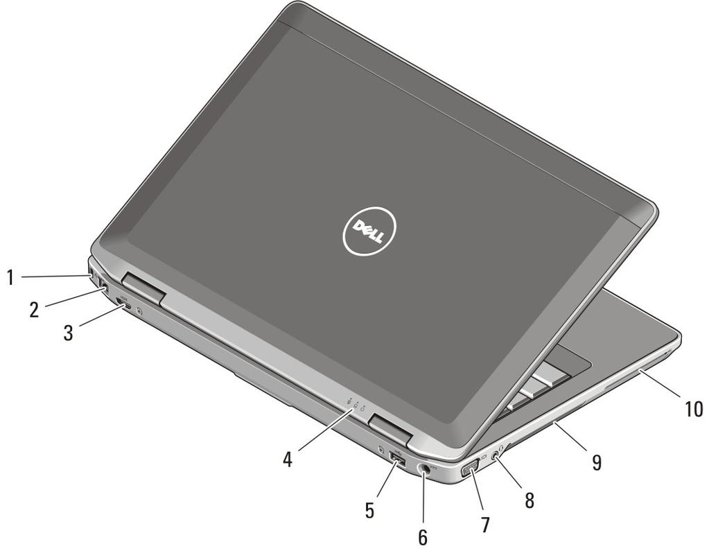 13. leitor sem contato de cartão inteligente (opcional) 14. leitor de cartão de memória Secure Digital (SD) 15. botões do touch pad (2) 16. touch pad 17. botões do trackstick (3) 18. track stick 19.