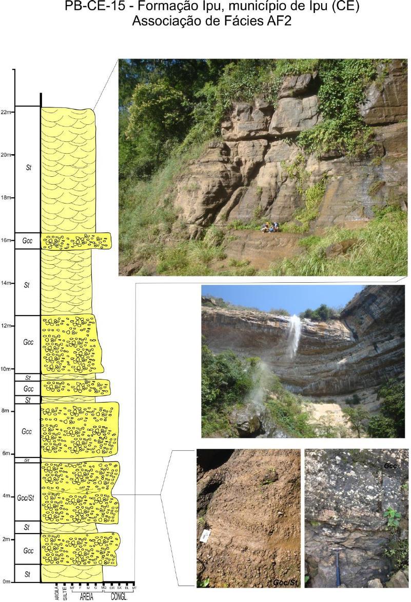 49 A A B C D Figura 4.17.: Associação de fácies AF2, seção colunar do aloramento na cachoeira da Bica do Ipu, ponto PB-CE-15 (vide mapa na figura 3.1A).