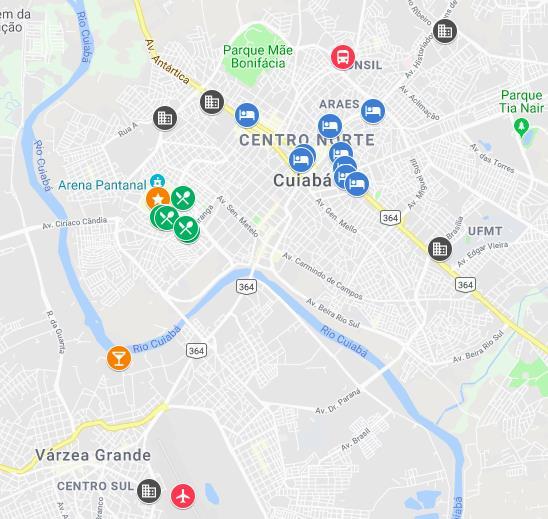 MAPA DE LOCAIS A comissão organizadora do XIII ENEM listou hotéis, shoppings, aeroporto e