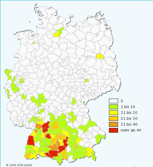 MAPA DOS BÜCHELE NA ALEMANHA (HOJE) http://www.