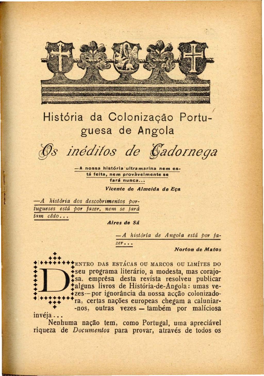 História da Colonização Portu- I guesa de Angol~?