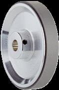 perímetro de 200 mm Roda de medição de alumínio com superfície estriada de poliuretano para eixo sólido de 6 mm, perímetro de 200 mm Roda de medição