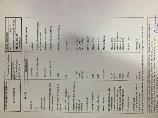 127 ANEXO A - Certificado de análise