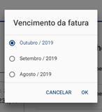 PÁGINA FATURA Clicando em FATURA, localizado no menu no canto superior direito, a seguinte tela aparecerá: Informações sobre os detalhes da sua fatura atual; HOME CARTÃO FATURA FAQ Ao clicar em